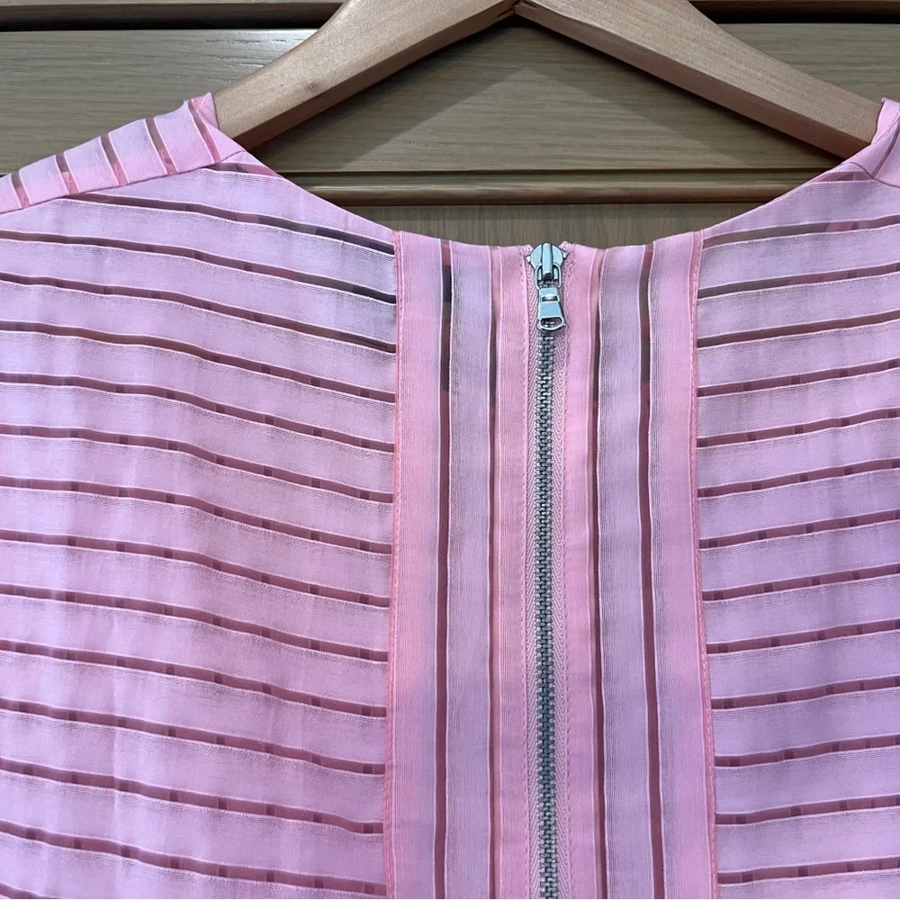 J. Crew Pink Striped Short-Sleeve Top